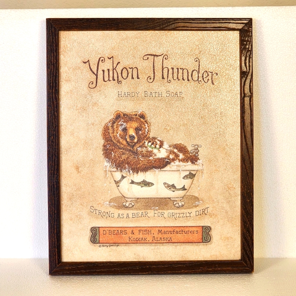Yukon Thunder Hardy Bath Soap Framed "Textured" (No Glass) Art By Kathy Jennings
